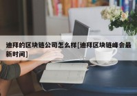 迪拜的区块链公司怎么样[迪拜区块链峰会最新时间]