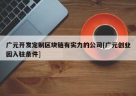 广元开发定制区块链有实力的公司[广元创业园入驻条件]